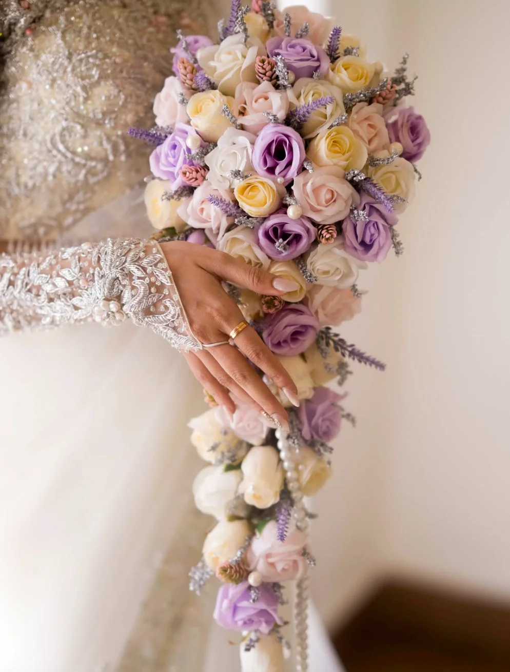 Pastel Rose Cascade, bouquet by Allies Atelier