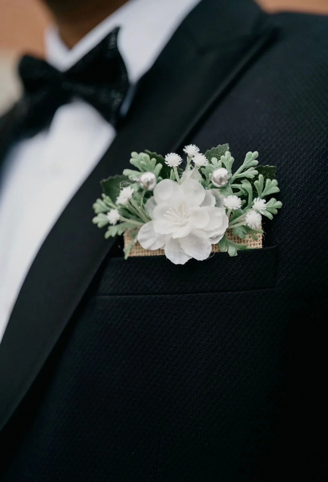 Floral Pocket Square, groom wedding essential by Allies Atelier