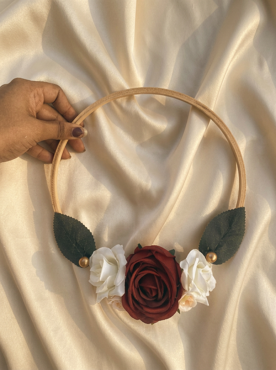 Wooden Hoop Bouquet, wedding essential by Allies Atelier